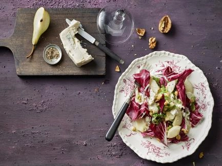 Radicchio-Birnen-Salat mit Blauschimmelkäse